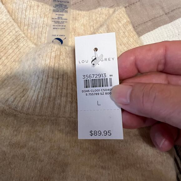 ***NWT LOFT Lou & Grey Khaki Heather Ski City Sweater - Picture 8 of 10